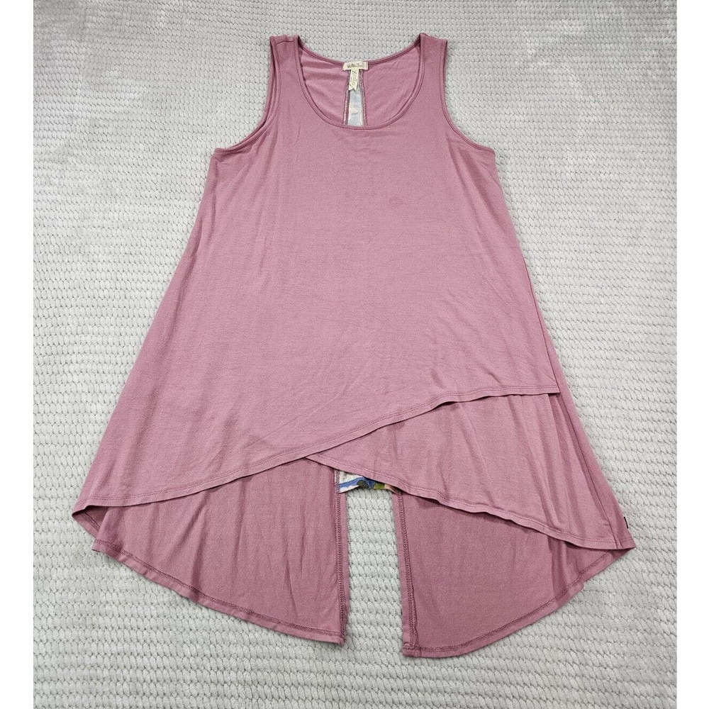 Matilda Jane Shirt Womens Medium Sleeveless Tunic Top Pink Split Back
